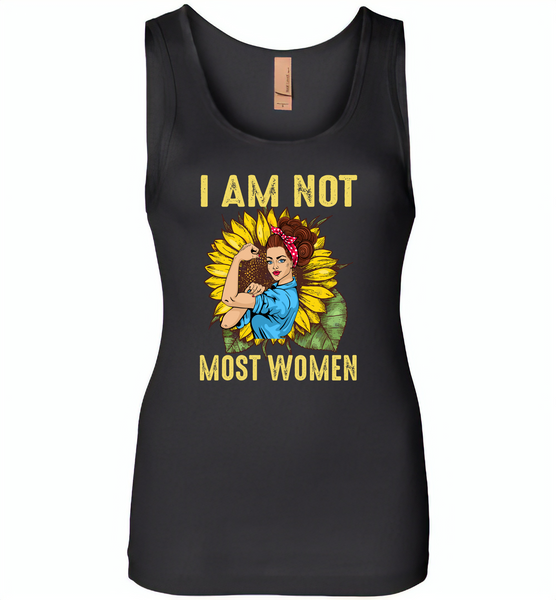 I am not most woman sunflower strong woman - Womens Jersey Tank