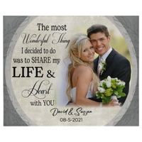 Personalized Custom Photo Name Wedding Anniversary Valentine Day Gift Idea Canvas For Husband Wife Him Her Couple