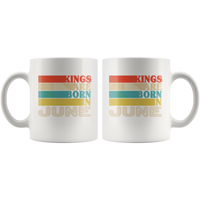Kings are born in June vintage, birthday white gift coffee mug