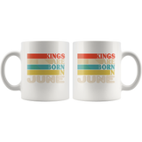 Kings are born in June vintage, birthday white gift coffee mug