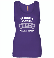 Florida Nurses Never Fold Play Cards - Womens Jersey Tank