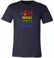 Love who you want lgbt gay pride - Canvas Unisex USA Shirt