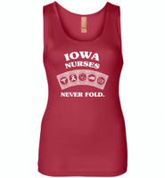 Iowa Nurses Never Fold Play Cards - Womens Jersey Tank