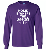 Home is where the doodle is paws dog - Gildan Long Sleeve T-Shirt
