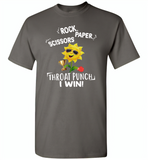 Rock Scissors Paper Throat Punch I Win, Sunflower Funny - Gildan Short Sleeve T-Shirt