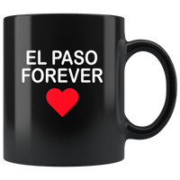 El Paso Forever Heart Texas Black Coffee Mug