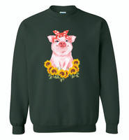 Sunflowers pig - Gildan Crewneck Sweatshirt