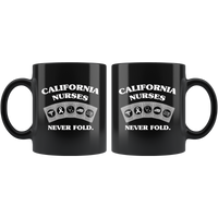 California Nurses Never Fold Play Cards Black Coffee Mug