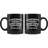 California Nurses Never Fold Play Cards Black Coffee Mug