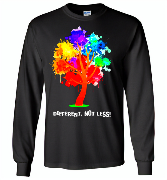 Different not less lgbt tree rainbow gay pride - Gildan Long Sleeve T-Shirt
