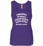 Virginia Nurses Never Fold Play Cards - Womens Jersey Tank
