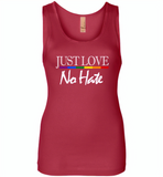 Just love no hate lgbt gay pride - Womens Jersey Tank