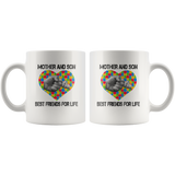 Autism mother and son best friend for life, mother's day white gift coffee mug