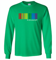 LGBT Barcode to be yourself rainbow gay pride - Gildan Long Sleeve T-Shirt