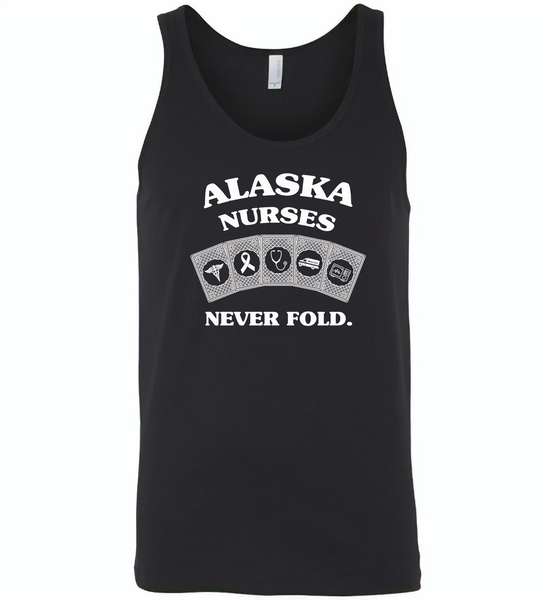 Alaska Nurses Never Fold Play Cards - Canvas Unisex Tank