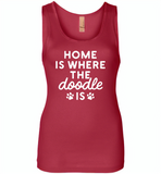 Home is where the doodle is paws dog - Womens Jersey Tank