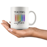 Teaching with flair white coffee mug