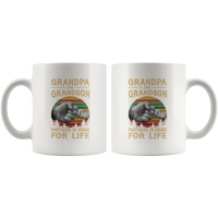 Grandpa and grandson partners in crime for life father's day gift vintage white coffee mug