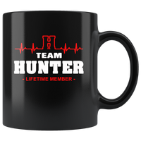 Heartbeat H team hunter lifetime member black gift coffee mug