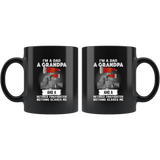 I'm A Dad A Grandpa And A Retired Firefighter Nothing Scares Me Black Coffee Mug
