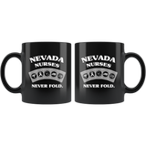 Nevada Nurses Never Fold Play Cards Black Coffee Mug