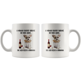 A Woman cannot survive on wine alone she also needs a chihuahua funny white coffee mug