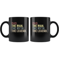 Dad the man the myth the legend vintage, father's day black gift coffee mug