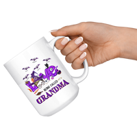 Personalized Halloween Gift For Grandma, Gift Ideas For Nana Mimi Mom From GrandKid Kid Love White Coffee Mug