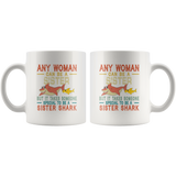 Someone special to be a sister shark vintage gift white coffee mugs