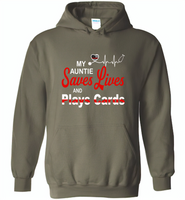 My Auntie Save Lives And Play Cards American Nurse Life - Gildan Heavy Blend Hoodie