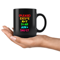 Please Excuse My Dear Aunt Sally Math Black coffee mug