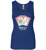 Nurse Go All In RN Play Cards Funny Tee - Womens Jersey Tank