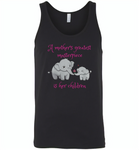 A mother's greatest masterpiece in her children elephant mom and baby - Canvas Unisex Tank