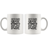 Second grade dude sunglass white coffee mug