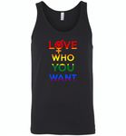 Love who you want lgbt gay pride - Canvas Unisex Tank