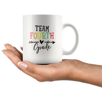 Team fourth grade back to school white coffee mug