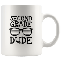 Second grade dude sunglass white coffee mug