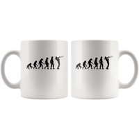 The theory of evolution trombone white coffee mug