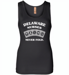 Delaware Nurses Never Fold Play Cards - Womens Jersey Tank