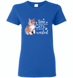 Time spent with cats is never wasted version - Gildan Ladies Short Sleeve