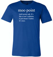 Moo point, It's like a cow's opinion, just doesn't matter, It's moo - Canvas Unisex USA Shirt