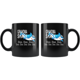 Grandma shark doo doo doo, mother's day black gift coffee mugs