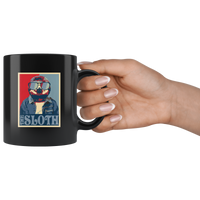 The Sloth Art Black Coffee Mug