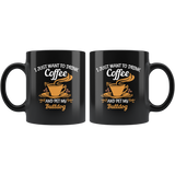 I just want to drink coffee and pet my bulldog black gift coffee mug