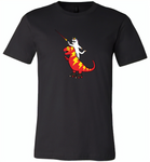 Unicorn Cat Riding Lightning T-Rex - Canvas Unisex USA Shirt