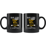 This girl loves her beer and camping black coffee mug