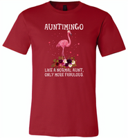 Auntimingo like normal aunt but more fabulous flamingo version - Canvas Unisex USA Shirt