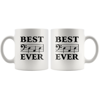 Best Dad Ever Bass Guitar Musician Father's Day White Gift Coffee Mugs