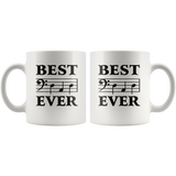 Best Dad Ever Bass Guitar Musician Father's Day White Gift Coffee Mugs