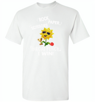 Rock Scissors Paper Throat Punch I Win, Sunflower Funny - Gildan Short Sleeve T-Shirt